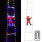 Remote-Controlled LED Ladder Christmas Lights with Santa - 8 Modes Indoor Outdoor Decor for Holiday Celebrations