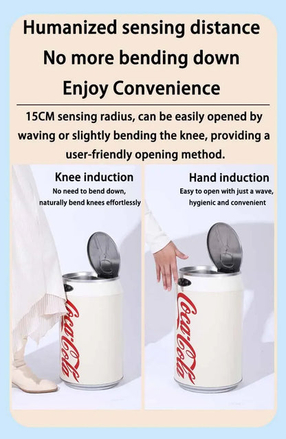 Automatic Induction Trash Can Round Kitchen Bin 24x40cm