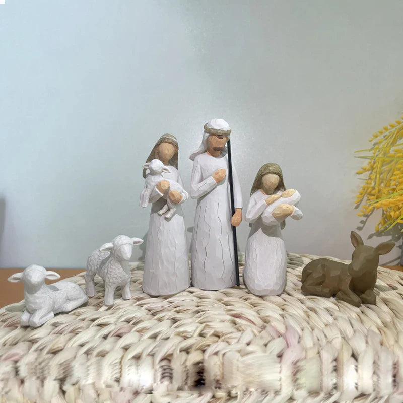 Nativity Figurine Set - Hand-Painted Resin Nativity Scene, Christmas Decor 2025 Gift Idea