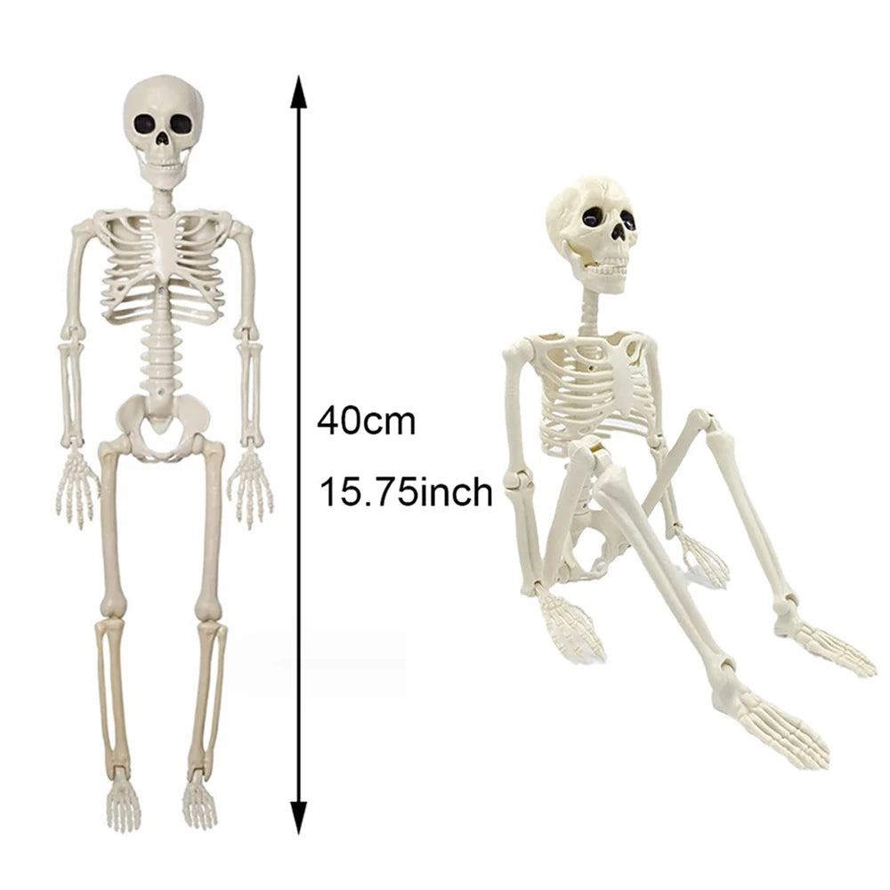 Beweegbaar menselijk skelet, Halloween-plastic nepbottendecoratie en griezelig accessoire 2026