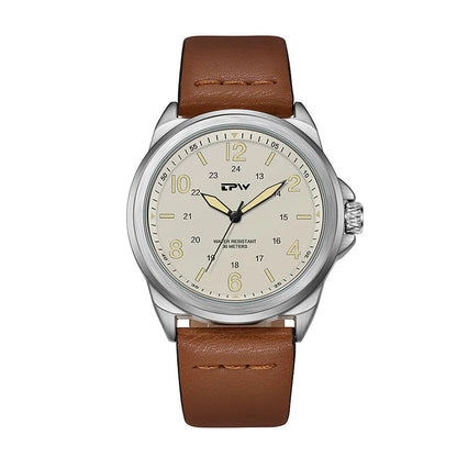 Rugged Field Watch 42mm Fabric Strap Military Analog 30M