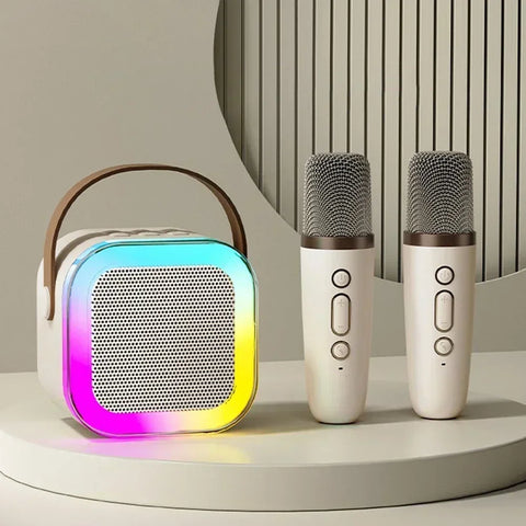 Draagbare Bluetooth-karaokemachine met draadloze microfoons - Leuk familiezangcadeau