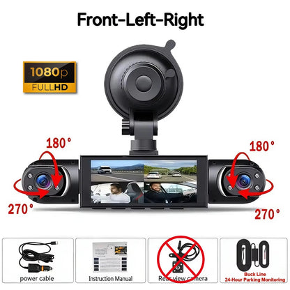 Dash Cam 4 Channel Car DVR – Front/Rear/Inside Cameras, Full HD 1080p Night Vision, Loop Recording Fall 2026