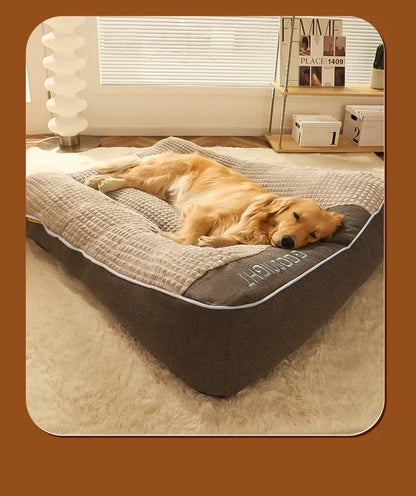 Kennel Bed with Plush Velvet Fabric - Cozy Pet Cushion for Dogs