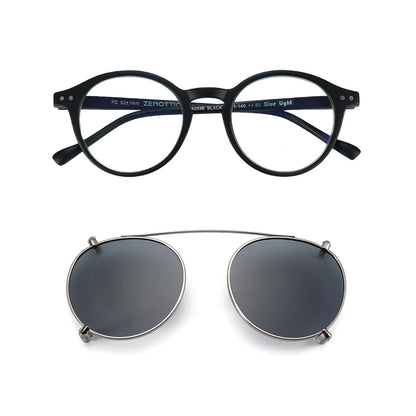 Clip-On Zonnebril Retro Ronde Monturen Anti Blauw Licht Polariserende Clip-Ons Zomer 2026
