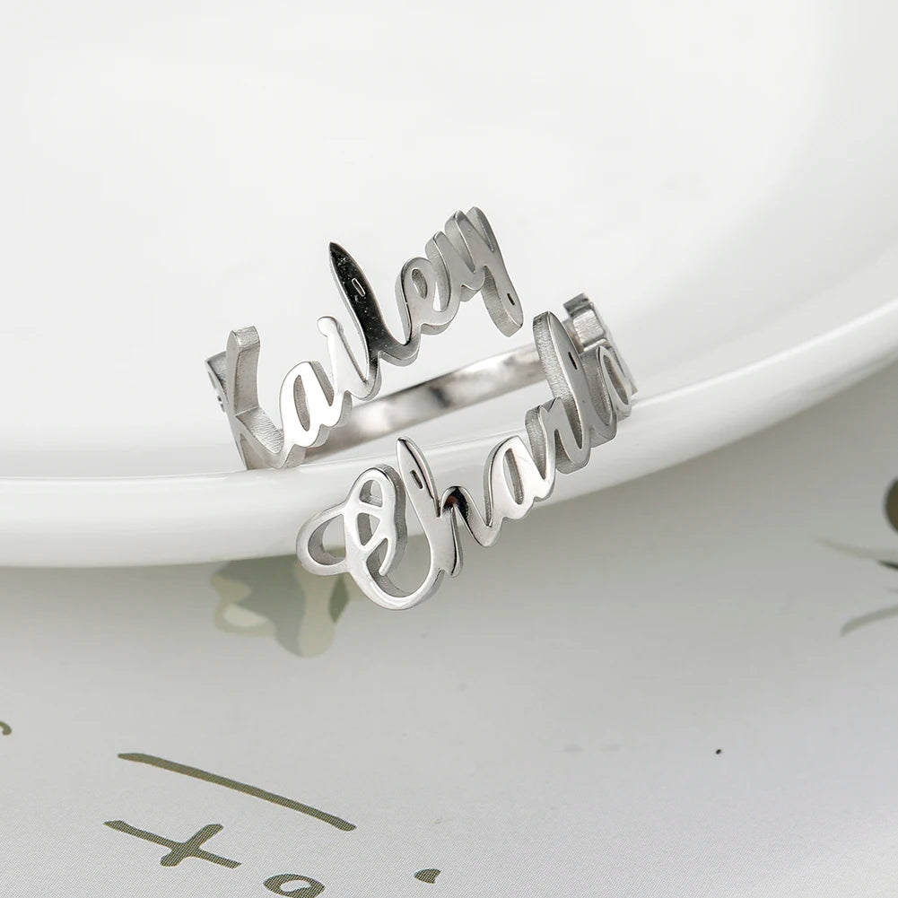 Name Ring Custom Double First Names Jewelry For Couples Personalized Gift TikTok Viral Fall 2026
