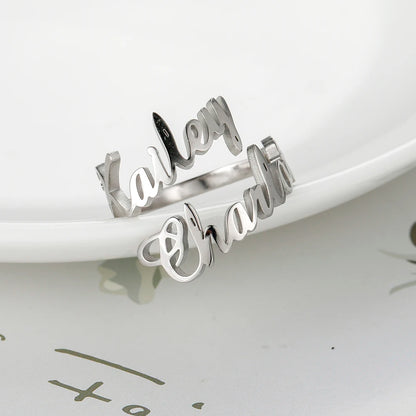 Name Ring Custom Double First Names Jewelry For Couples Personalized Gift TikTok Viral Fall 2026