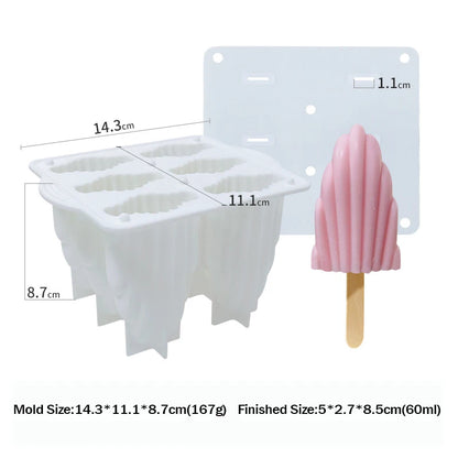 Variant image for 6-Hole Silicone Popsicle Molds for Homemade Ice Cream, Easy Release Ice Pop Maker with Cover and Sticks-10