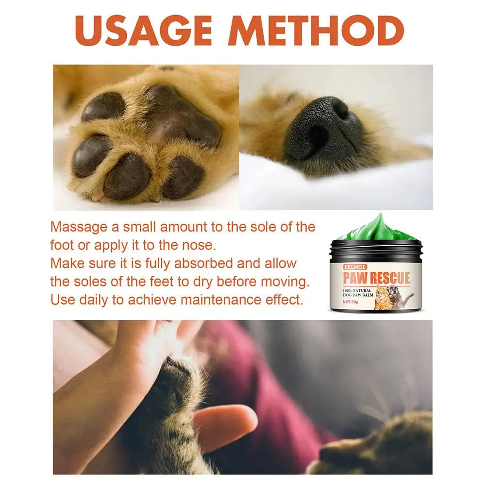 Pet Paw Balm for Dogs & Cats - Moisturizing Foot Care Cream, Protective Oil for Winter Paw Health