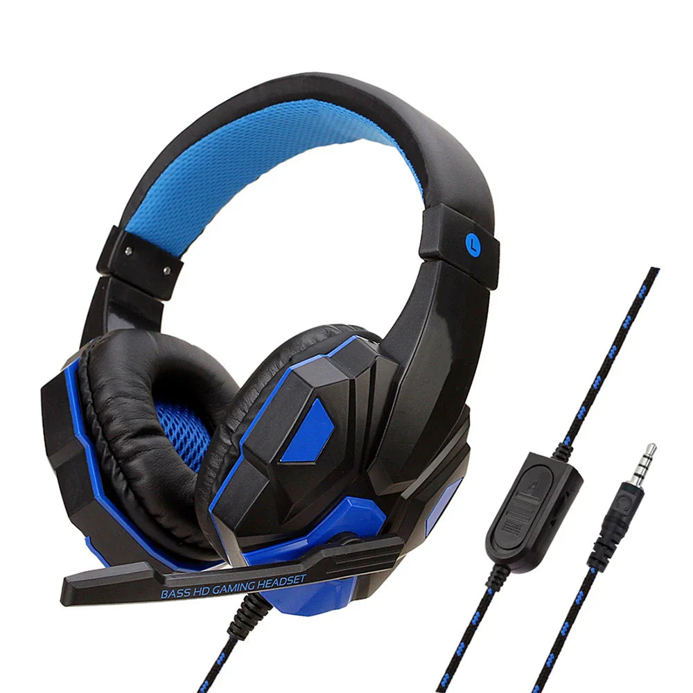 Gaming Headset Wired Noise Cancelling Microphone Adjustable