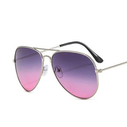 2025 Double Bridge Aviation Sunglasses - Alloy Frame, Ocean Gradient Lens, Unisex Eyewear