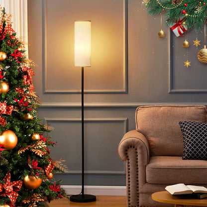 Japandi  Modern Floor Lamp With Fabric Shade Stepless Dimming