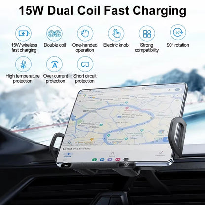 Wireless Car Charger Dual Coil Fold Screen Mount Fast Charge For Foldable Phones Air Vent Car Holder Fall 2026