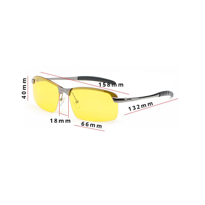 Polarized Night Driving Sunglasses Rimless Alloy Frame UV400 Protection Fall 2025