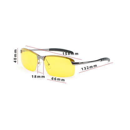 Polarized Night Driving Sunglasses Rimless Alloy Frame UV400 Protection Fall 2025