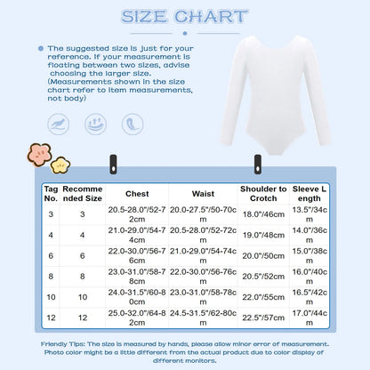 Lightweight Girls' Leotard – Long-Sleeve Ballet, Polyester, For Dance Class And Practice