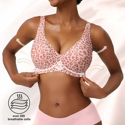 Breathable Women's Bra - Seamless, Full Cup, Wire-Free, Nylon-Elastane Blend, Daily Wear