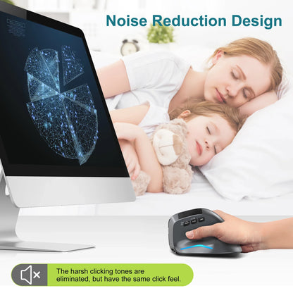 Bluetooth Vertical Ergonomic Mouse With OLED Screen