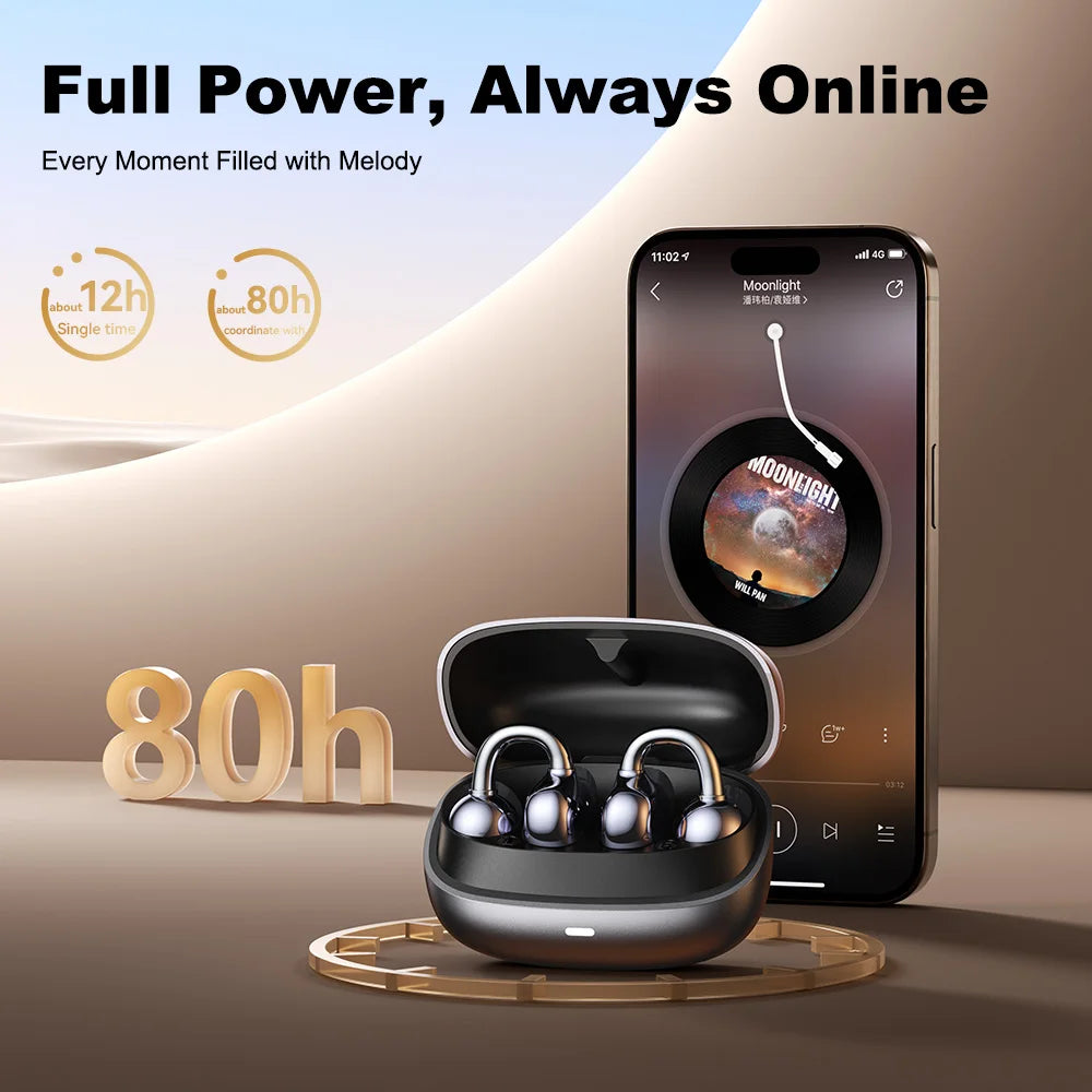 Écouteurs Bluetooth à conduction osseuse ouverts pour sport et gym