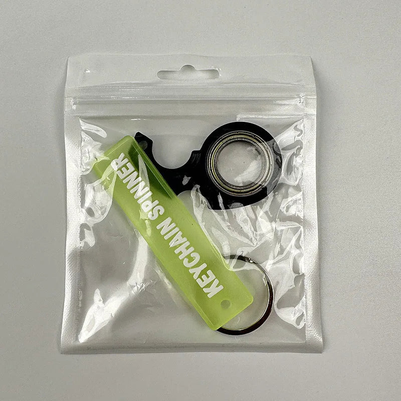 Metal Keychain Fidget Spinner Ring Stress Relief Toy