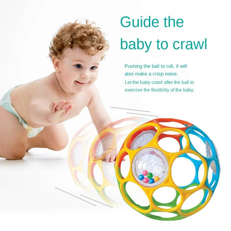 Sonajero mordedor pelota juguetes sensoriales para recién nacidos suaves y seguros