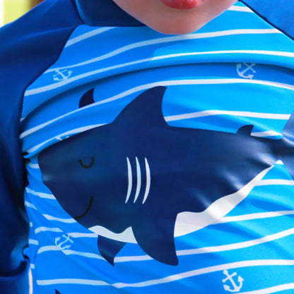 Hurtigtørrende unisex badedragt sæt til børn - langærmet top og shorts, polyester, til sommersvømning