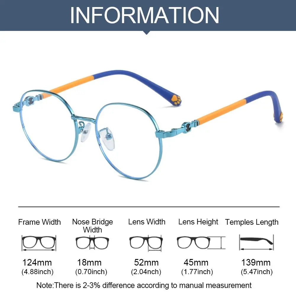 Anti Blue Light Glasses For Kids Classic Metal Frame Eyewear Back To School 2026 Eye Protection