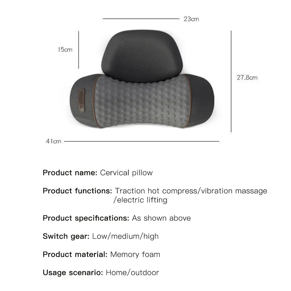 Neck Massager Pillow With Heat And Vibration - Viral Trend Cervical Therapy For Neck And Shoulder Relief, Hot Compress