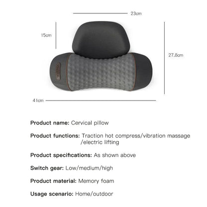 Neck Massager Pillow With Heat And Vibration - Viral Trend Cervical Therapy For Neck And Shoulder Relief, Hot Compress