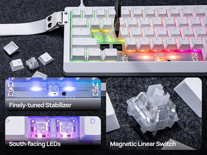 Teclado Mecánico Cableado Magnético al 65 Porciento con Retroiluminación RGB