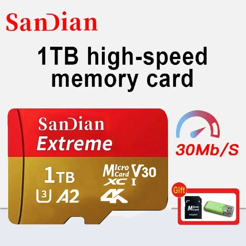 Tarjeta MicroSD 1TB UHS I Clase 10 Almacenamiento de Alta Velocidad