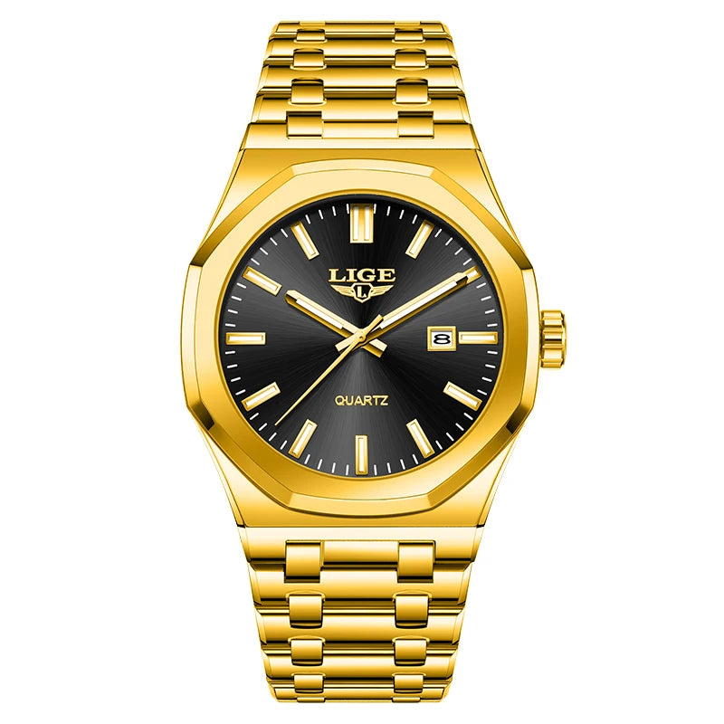 Quartz Watch Stainless Steel Waterproof Luminous Wristwatch