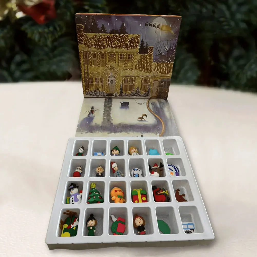 Calendario de Adviento 24 Días Figuras 3D Regalo de Cuenta Regresiva de Navidad
