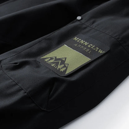 Waterproof Relaxed Men's Jacket - Hooded Polyester, Camping