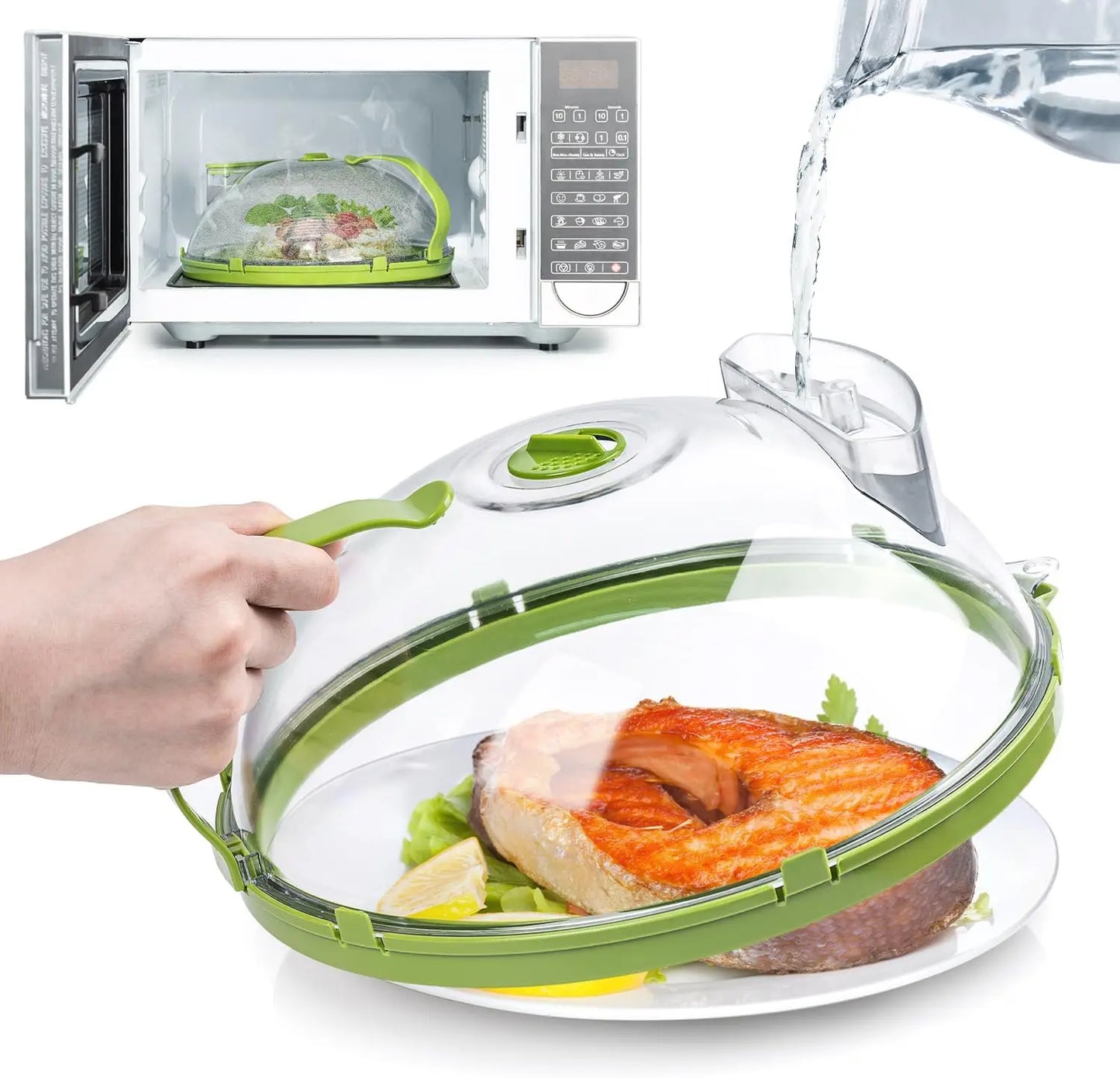 Microwave Cover 10 Inch Clear Splatter Cover With Steamer