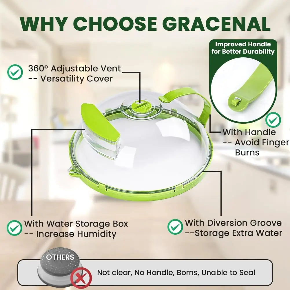 Microwave Cover 10 Inch Clear Splatter Cover With Steamer