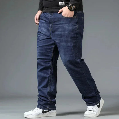 Oversized Relaxed Men's Jeans - High Waist, Stretch Denim