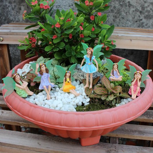 Set di 6 Figurine da Giardino Fatato Vaso Bonsai Micro Paesaggio Decorazione Scena Fiabesca Regalo Estate 2026