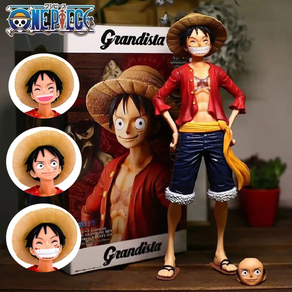 Selvsikker smiley Luffy Face Changing Anime Figur - 11-tommers actiondukkemodell for samlere og fans