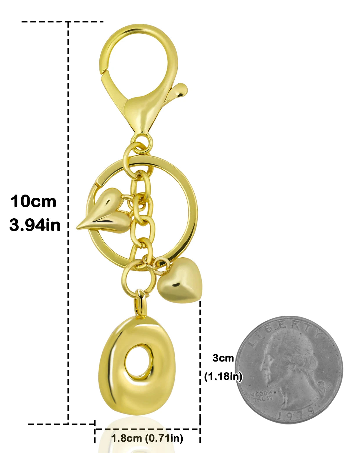 Personlig nøglering guld boblebogstav taskevedhæng gave