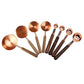 Acacia Wooden Handle Measuring Cups and Rose Gold Measuring Spoon Set - Baking Essentials