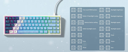 Tastiera meccanica 68 tasti effetto Hall RGB cablata compatta