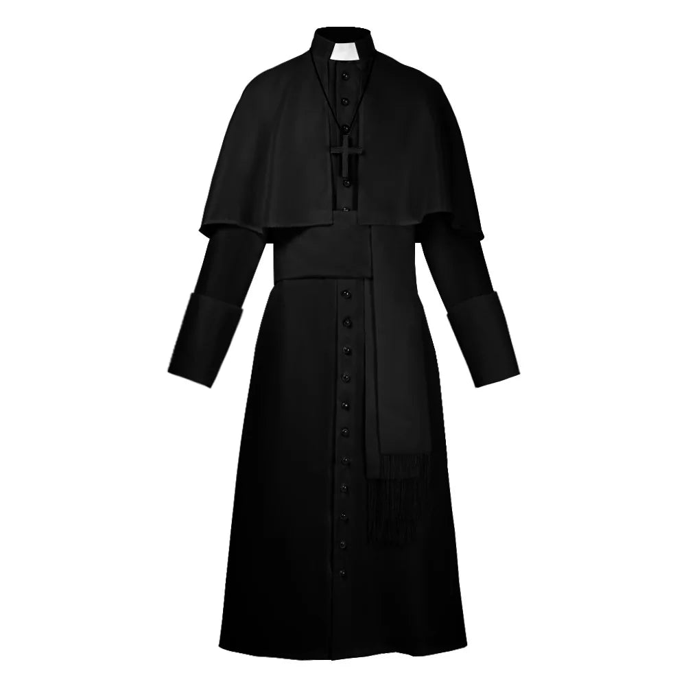 Middeleeuws katholiek priesterkostuum, pauselijke geestelijke, kazuifel-cosplaykostuum voor mannen, Halloween 2026