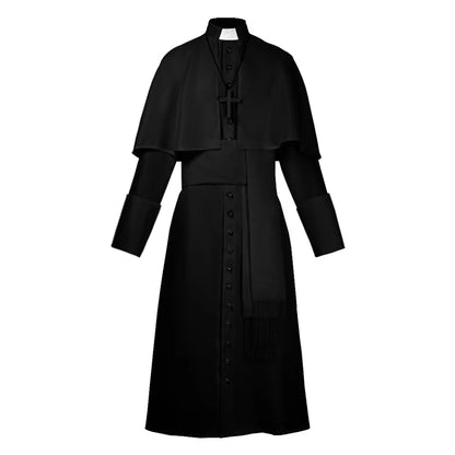 Middeleeuws katholiek priesterkostuum, pauselijke geestelijke, kazuifel-cosplaykostuum voor mannen, Halloween 2026