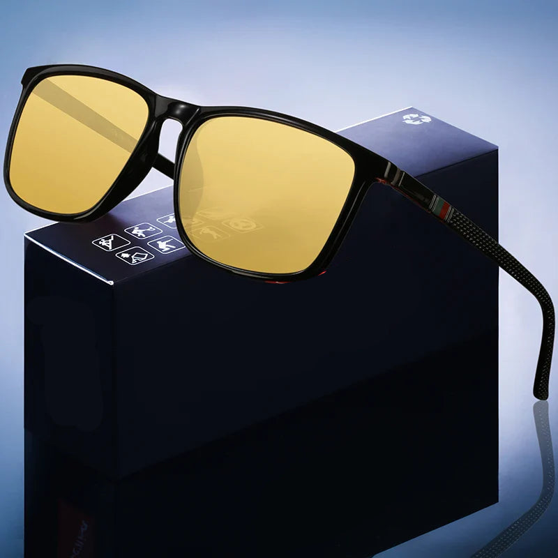 Night Driving Sunglasses Anti Glare Yellow Lens UV400 Protection Lightweight Frame Fall 2025 Gift