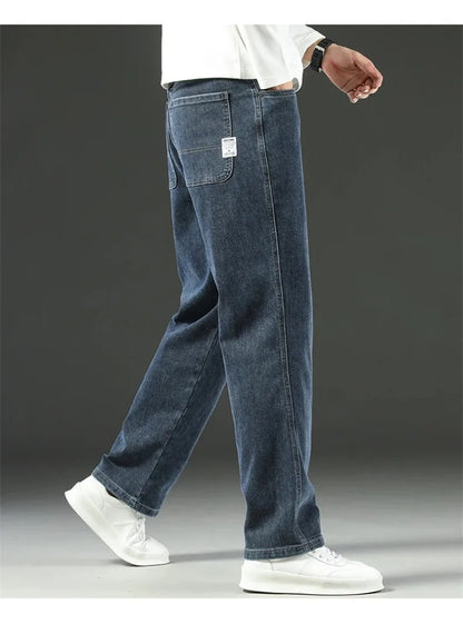 Stretchy Men’s Jeans - Wide Leg, Cotton, Business Casual