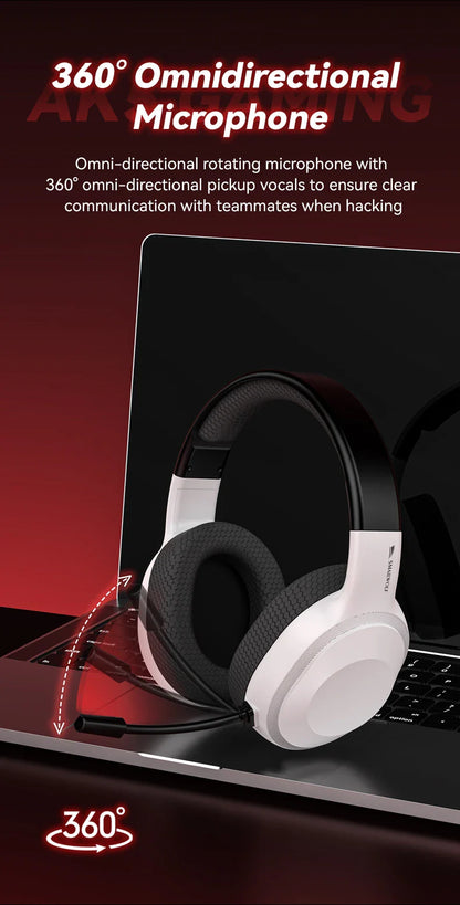 Gaming Headset Wired Lightweight With Omnidirectional Mic