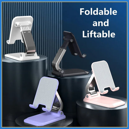 Foldable Aluminum Mobile Phone & Tablet Stand - Ergonomic Desk Holder for iPad, iPhone, Adnroid Accessories
