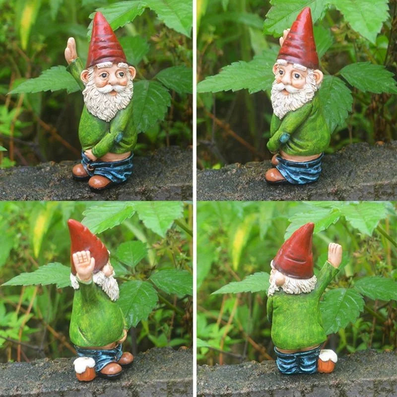Statua Gnomo da Giardino che Fa la Pipì Decorazione Esterna Ornamento Natalizio da Giardino Idea Regalo Divertente