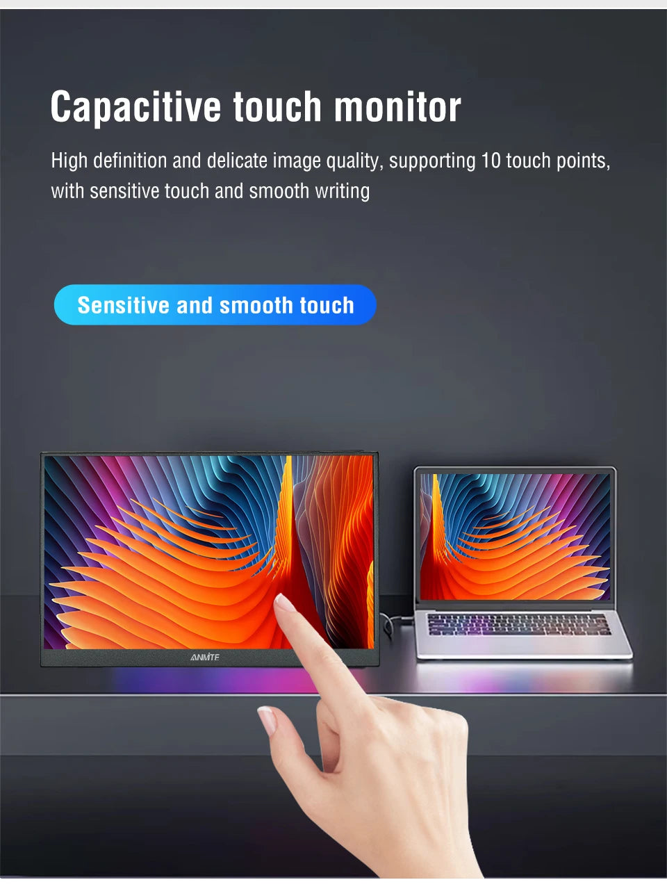 Draagbare Monitor 14.1 Inch Touch IPS HDR10 Tweede Scherm